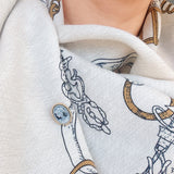 Set of two magnetic brooch pins or earrings featuring a classic black cameo silhouette with an elegant profile design, perfect for adding a vintage-inspired accent to scarves or other styled accessories.