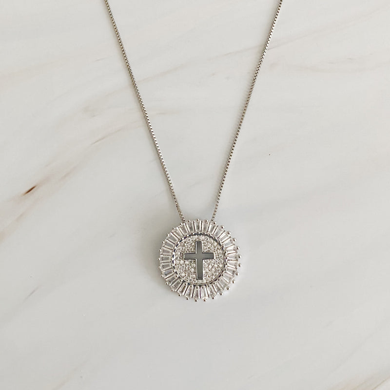 Shine Circle Cross Necklace