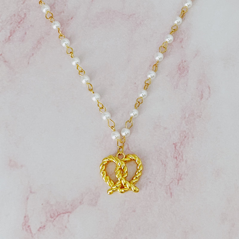 Pretzel Love Pendant Necklace