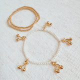  Set of three stretch bracelets adorned with dangling cherry charms—adding a sweet and playful flair to your accessory collection.