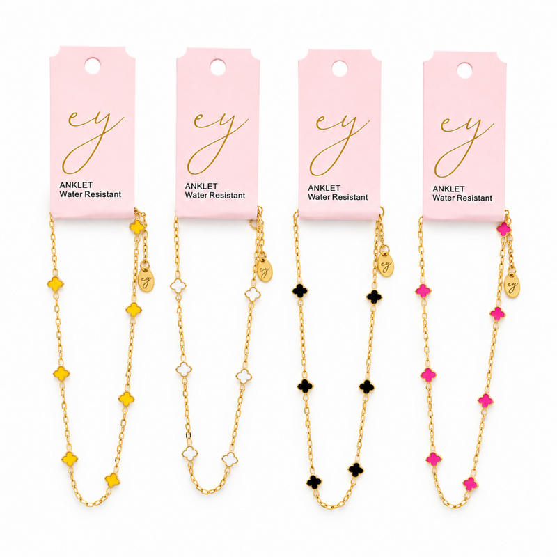 Clover Station Chain Anklet | Dainty Gold Extendable Anklet