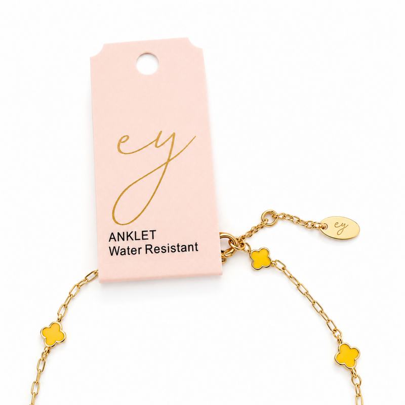 Clover Station Chain Anklet | Dainty Gold Extendable Anklet