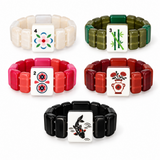 Ellison+Young Color Bead Mahjong Stretch Ring in all 5 colors – Koi Fish, Mums Vase, Lucky Pink, Ivory Bloom, Olive Bamboo