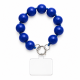 Blue large bead phone lanyard