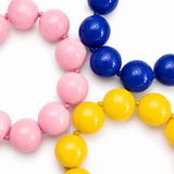 Pink, Yellow and Blue large beads