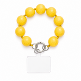 Yellow large bead phone lanyard