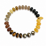 Vibrant beaded stretch bracelet featuring colorful glass beads with a playful mix of tones and textures. The Color Garden Stone Beaded Stretch Bracelet adds a cheerful touch to any outfit with its bright hues and comfortable elastic fit.