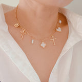 Cross Clover Multi Charm Necklace
Golden