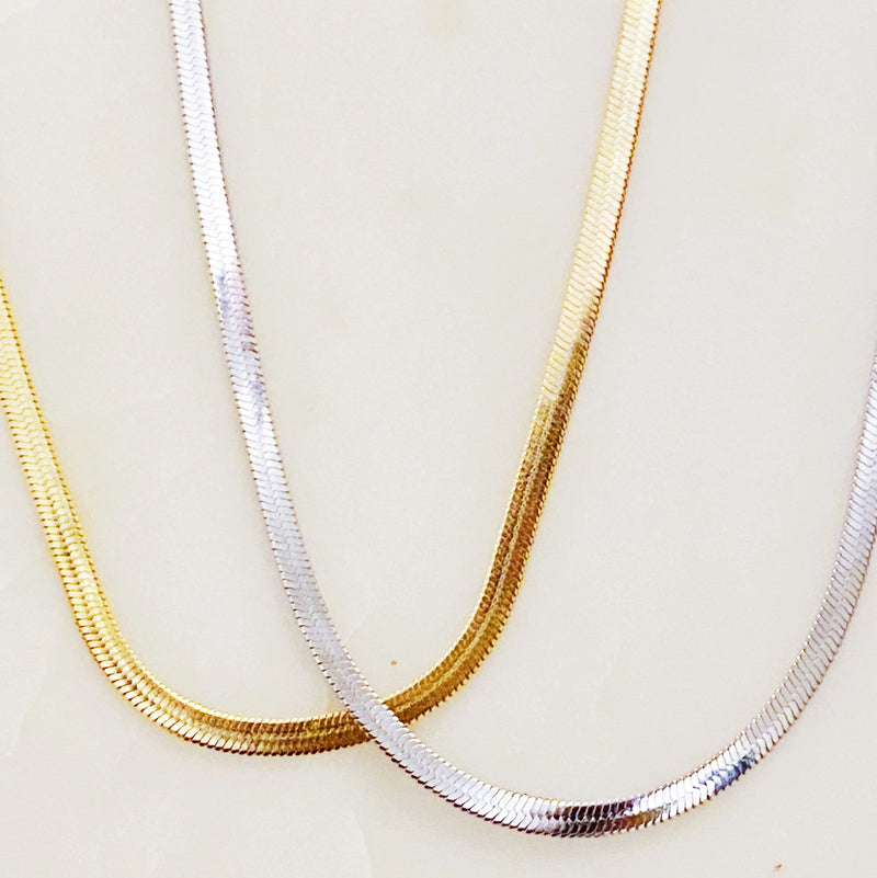 Simply Herringbone Chain Necklace