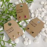 Aretes de piedra talla baguette