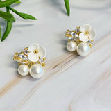 Mini Flower Jeweled Stud Earrings