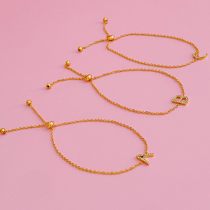 Prepack Of Dainty Sparkle Initial Bracelet