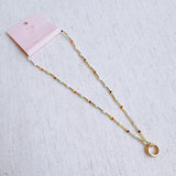 Dainty Color Bead Front Lock Necklace