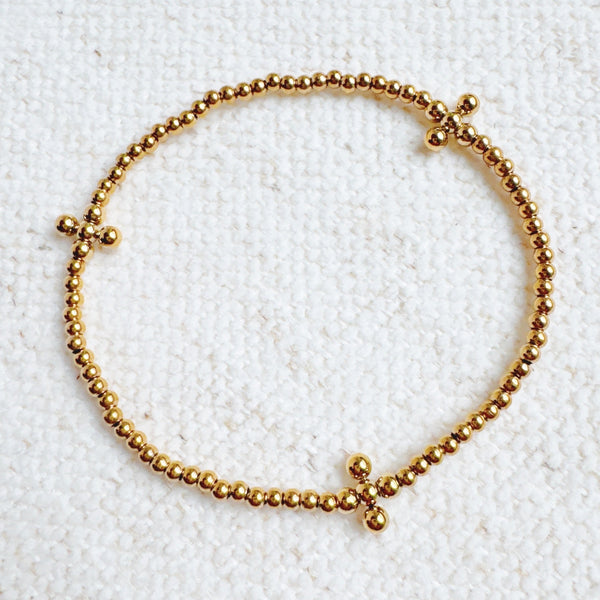 Dot Dot Golden Cross Stretch Bracelet