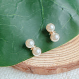 Double Pearl Mini Stud Earrings