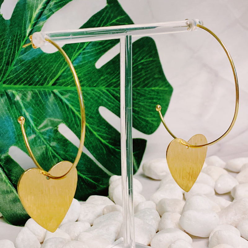 No Games Heart Hoop Earrings