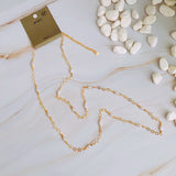 Mini Pearl Mini Star Long Chain Necklace