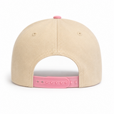 back side of MAMA embroidered in bold font in pink thread, pink tone brim baseball cap, pink plastic adjustable strap