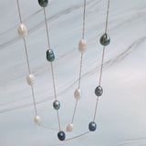 Necklace with pearls on a white background