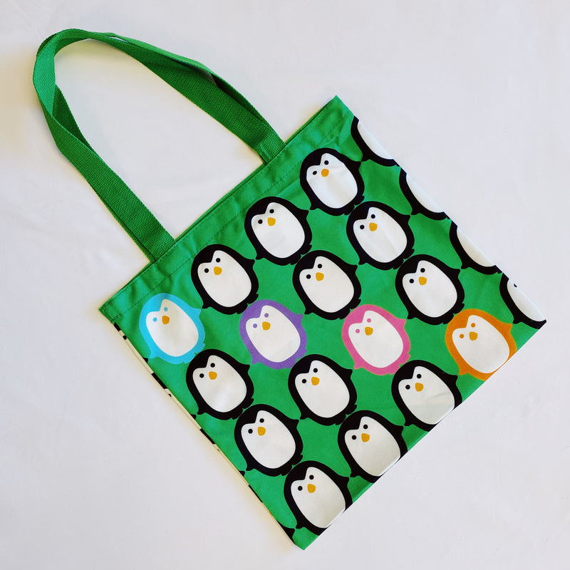 Let’s Hold Hands Penguin Canvas Tote