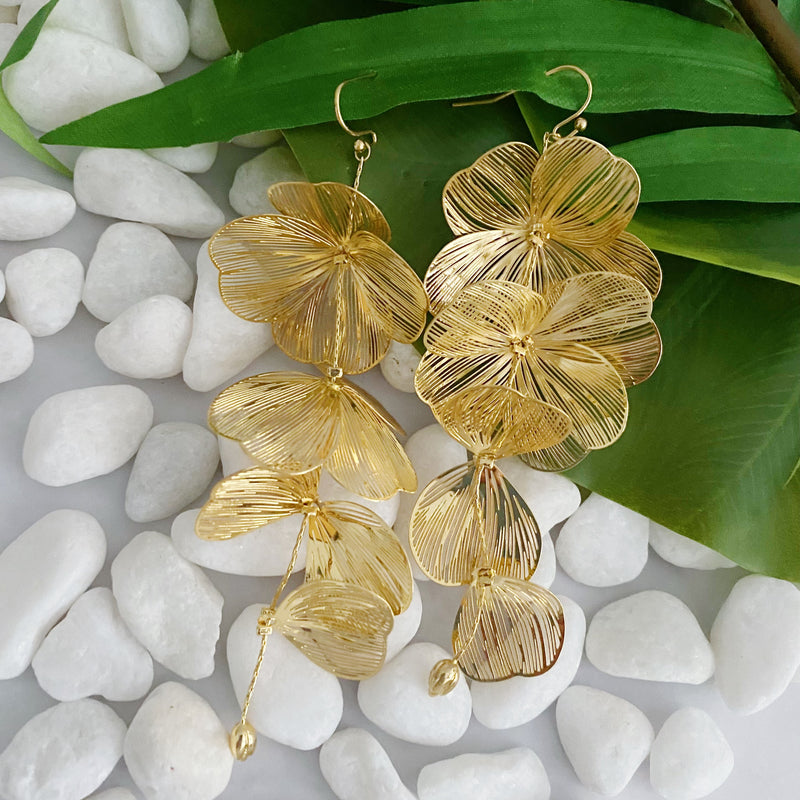 Artful Filigree Flower Drop Earrings
