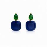 Lustre Duo Drop Earrings – Sculpted Oval with Petite Accent Detail