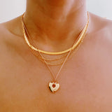 Perfectly Layered Heart And Chain Necklace