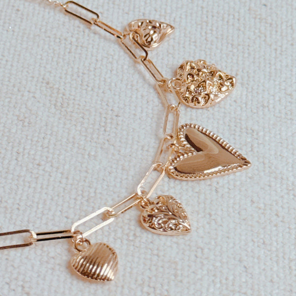 Five Hearts Charm Bracelet