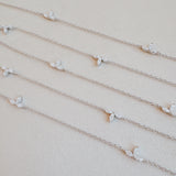 Marquise Moissanite Station Necklace - Gold Plated Sterling Silver