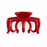French Modern Acetate Claw Clip in rouge red, large hold, front view