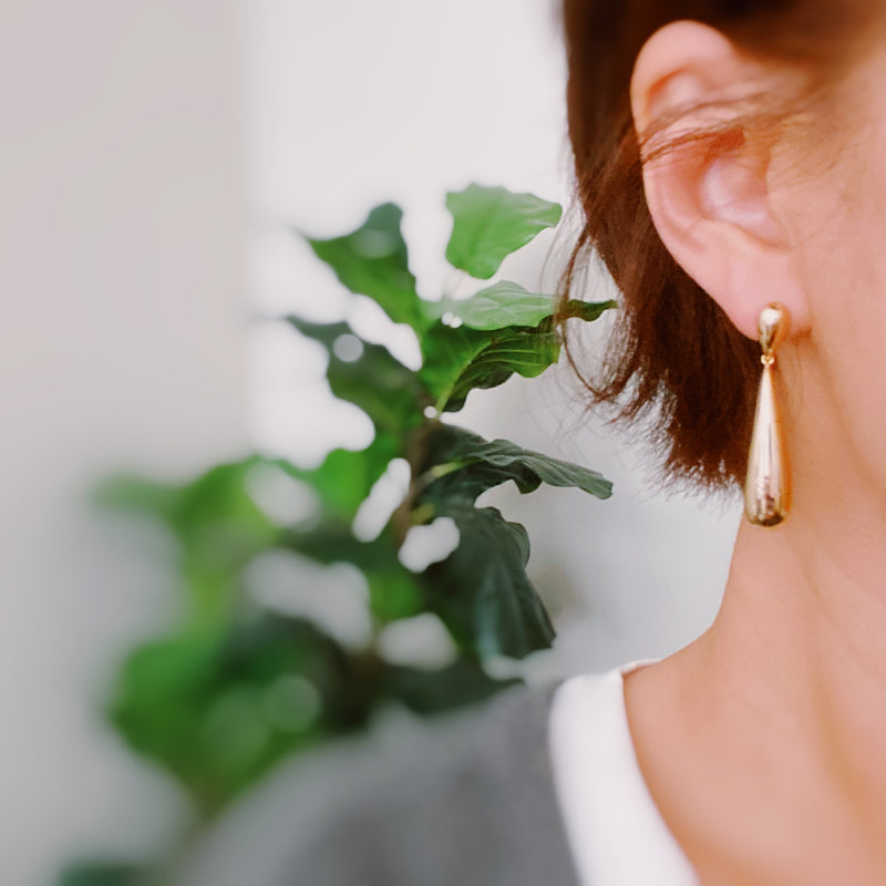 Golden Object Double Tier Earrings