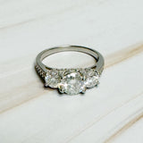 Three Stones Moissanite Ring