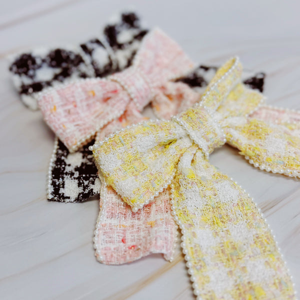 Soft Tweed Bow Hair Clip – Ellisonyoung.com