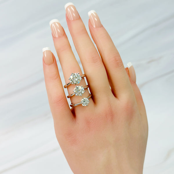 Bague Solitaire Moissanite de Tir