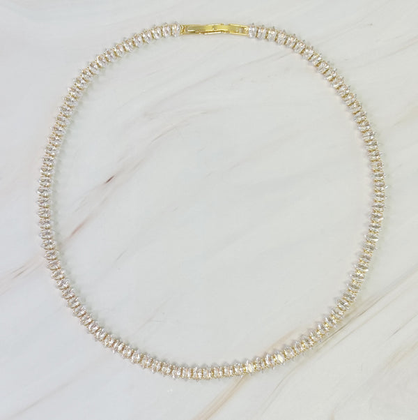 Marquise Cut Sparkle Tennis Necklace