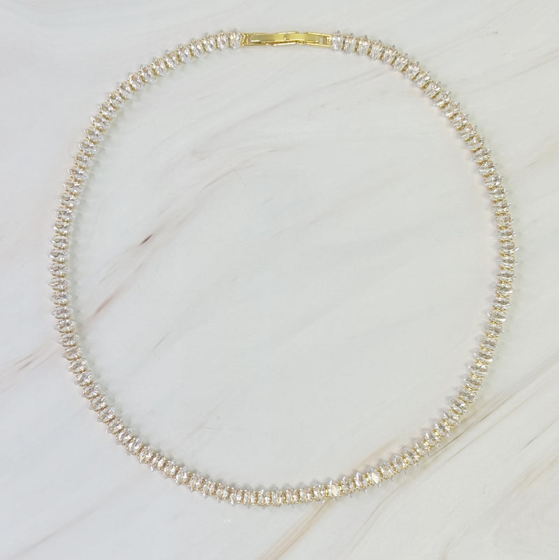 Marquise Cut Sparkle Tennis Necklace