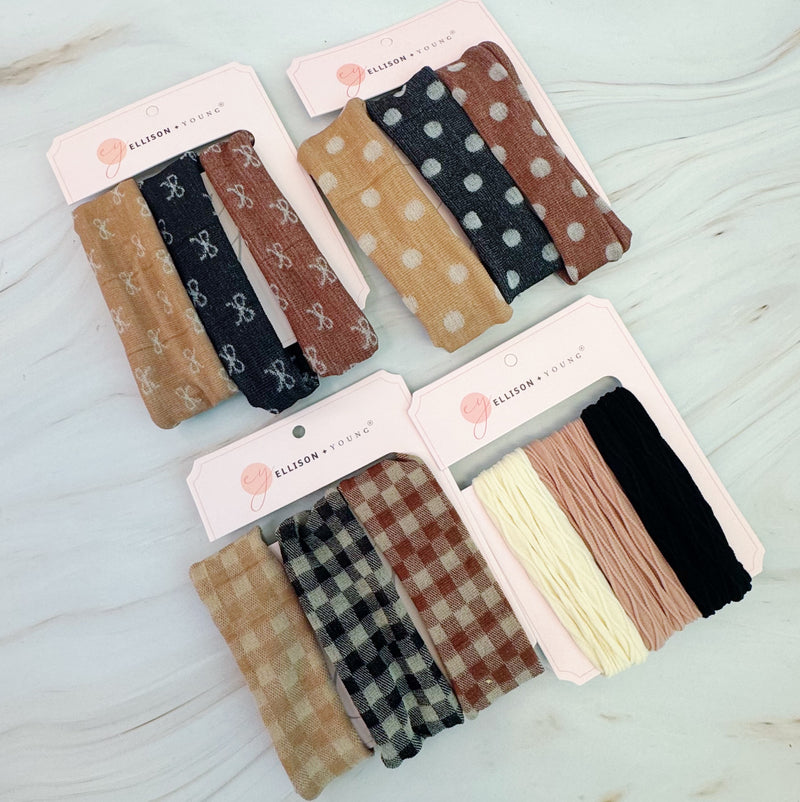 Lovely Patterns Hair Ties Set Of 3