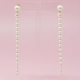 Boucles d'oreilles pendantes longues perles dégradées