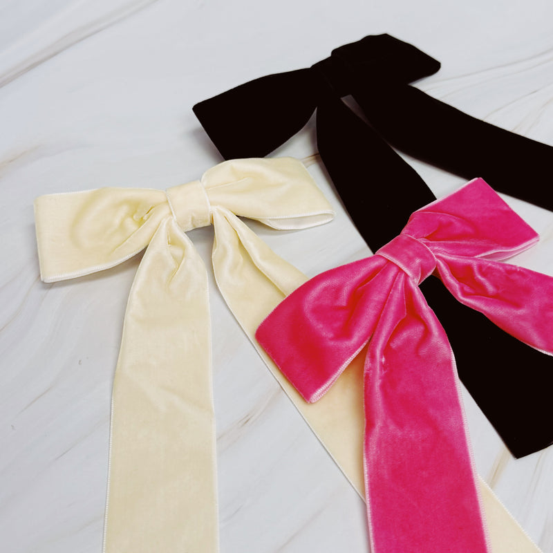 Simply Velvet Bow Hair Clip Set Of 3