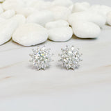 Flower Shape Moissanite Stud Earrings