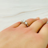 Three Stones Moissanite Ring