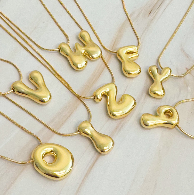 Balloon Letter Initial Necklace