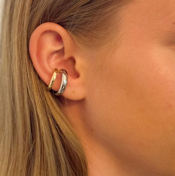 Dual Tone Ear Cuff – Sleek Gold and Silver No-Piercing Earring