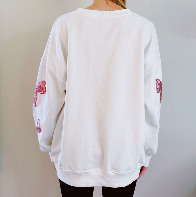 Sparkly Bow Patch Sweatshirt