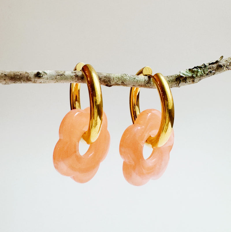 Boucles d'oreilles créoles dorées Dangle Daisy