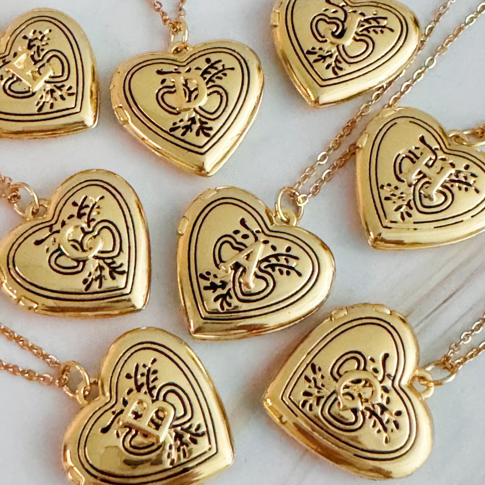 Nostalgic Heart Initial Open Locket Necklace – Ellisonyoung.com