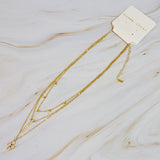 Bezel Crystals Layered Chain Necklace