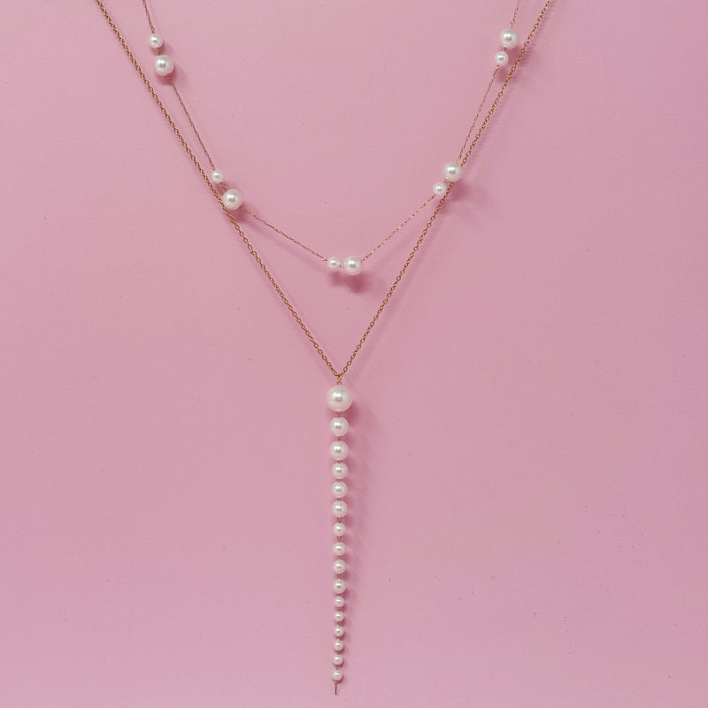 Collier de perles charmantes et délicates pour dame