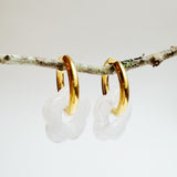 Boucles d'oreilles créoles dorées Dangle Daisy