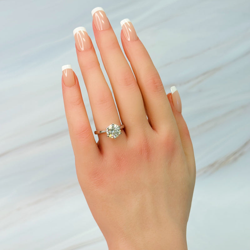 Firing Solitaire Moissanite Ring